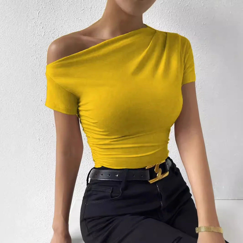 Off-Shoulder Pleated Top