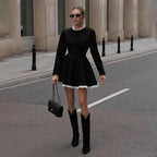 Autumn Lace A-Line Mini Dress
