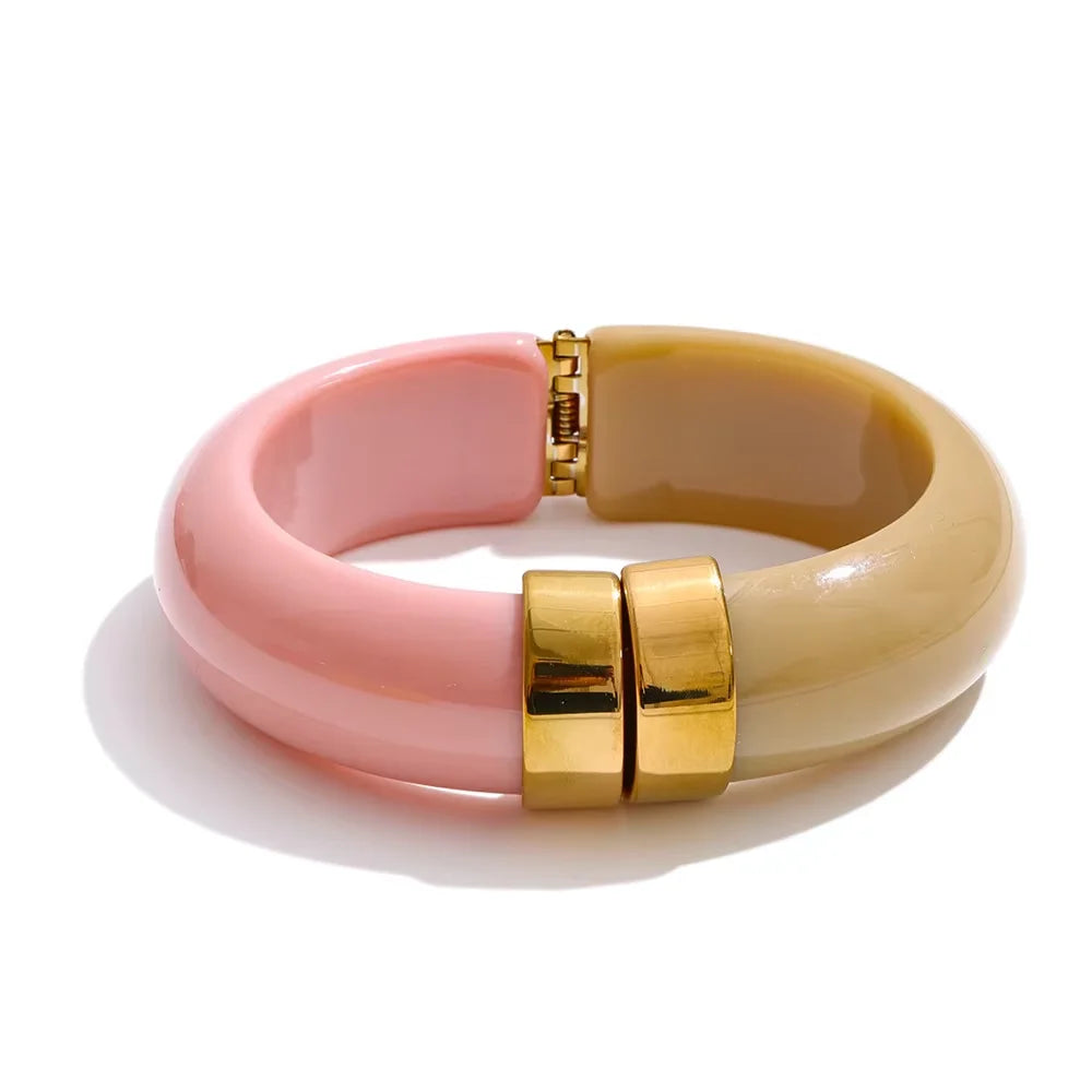 Acrylic Gold Bangle Set