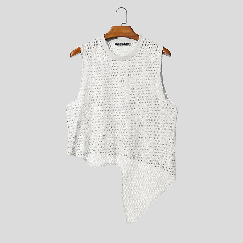 INCERUN Hollow-Out Sleeveless Top