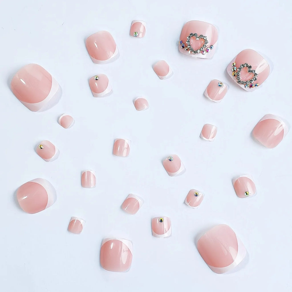 French False Toe Nails Heart