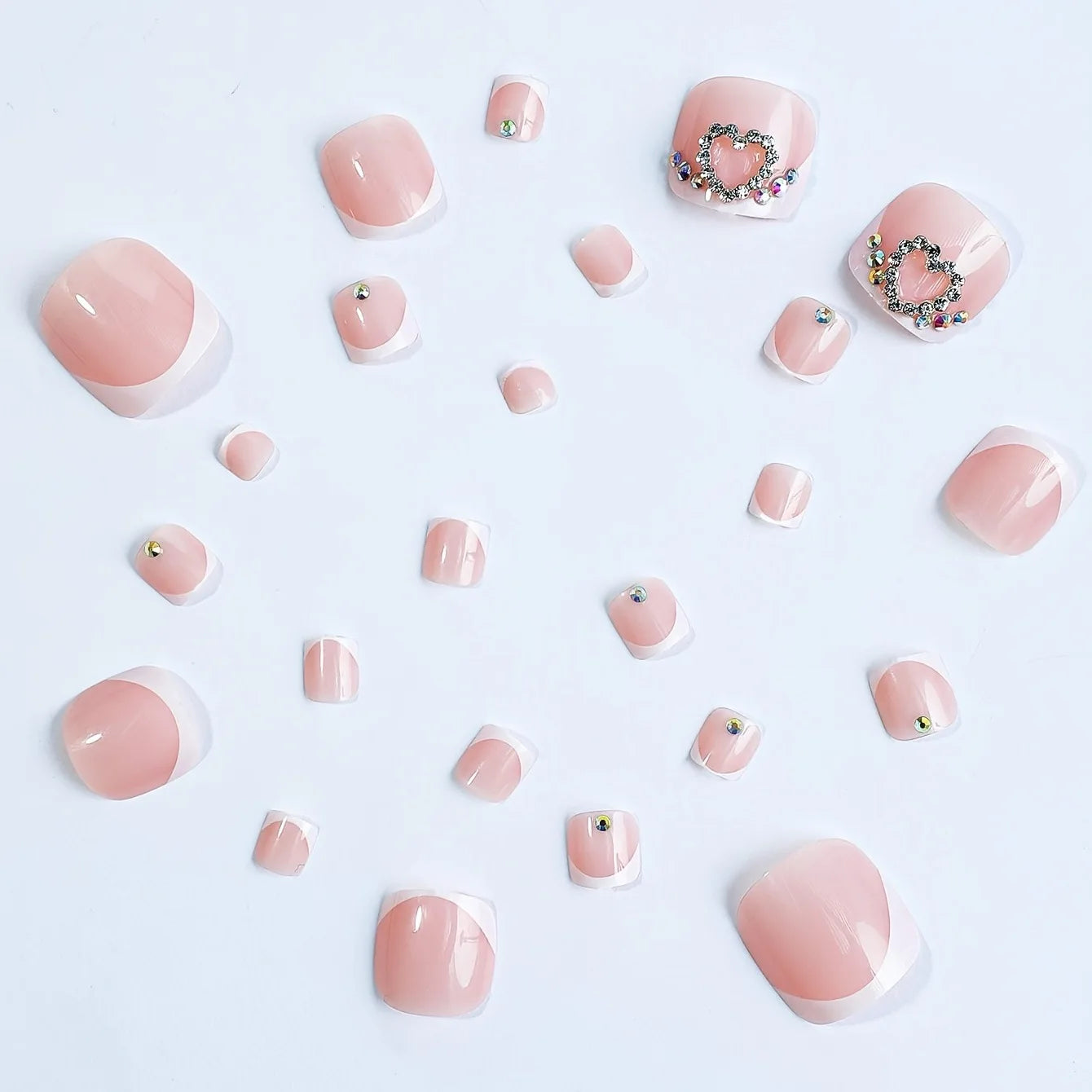 French False Toe Nails Heart