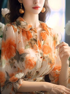 Summer Floral Chiffon Top