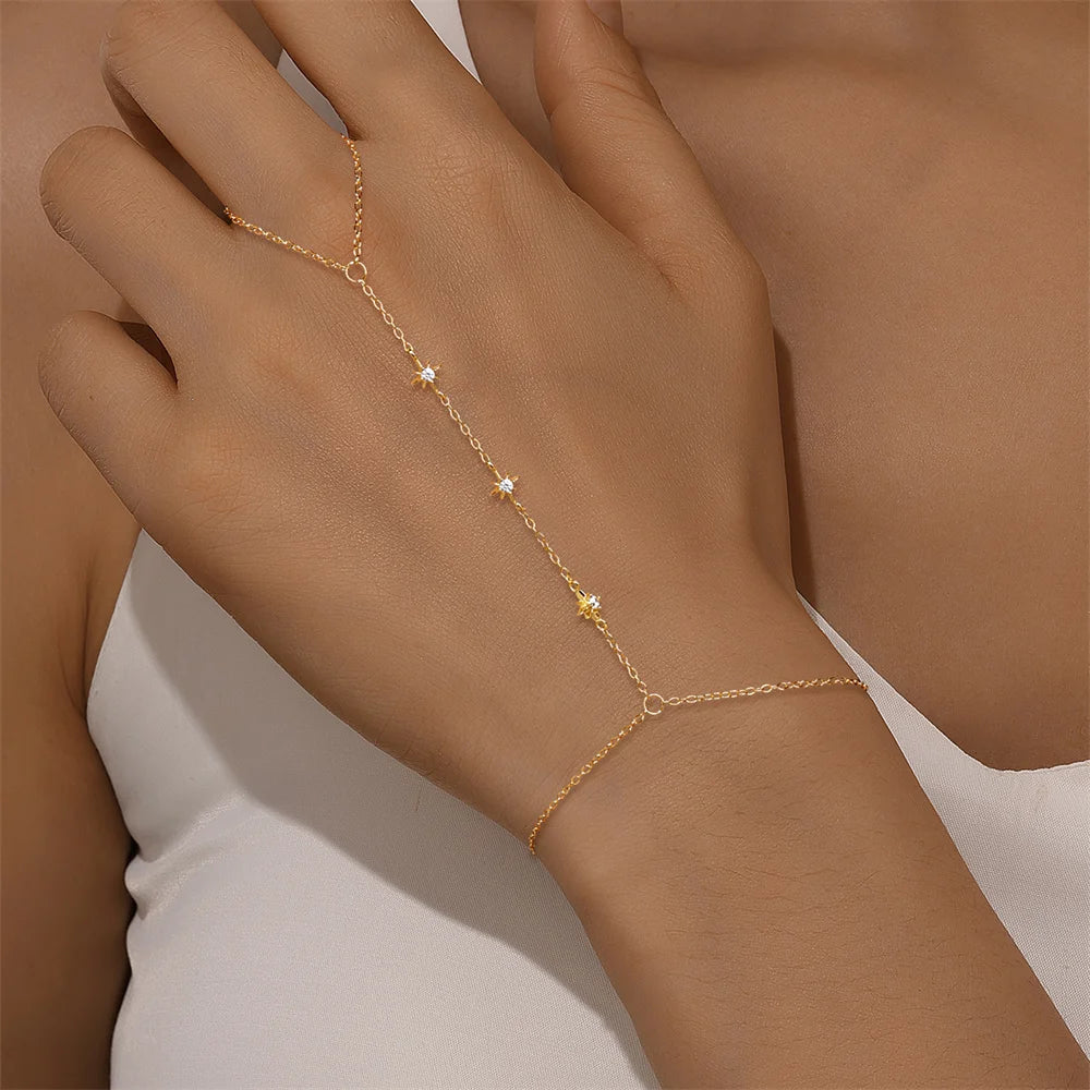 Zircon Silver Charm Bracelet