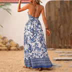 Hawaiian V-Neck Strap Dress