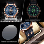 BINBOND Sport Leather Quartz Watch