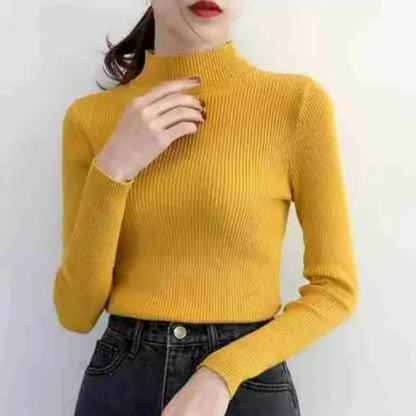 Mock Neck Slim Sweater