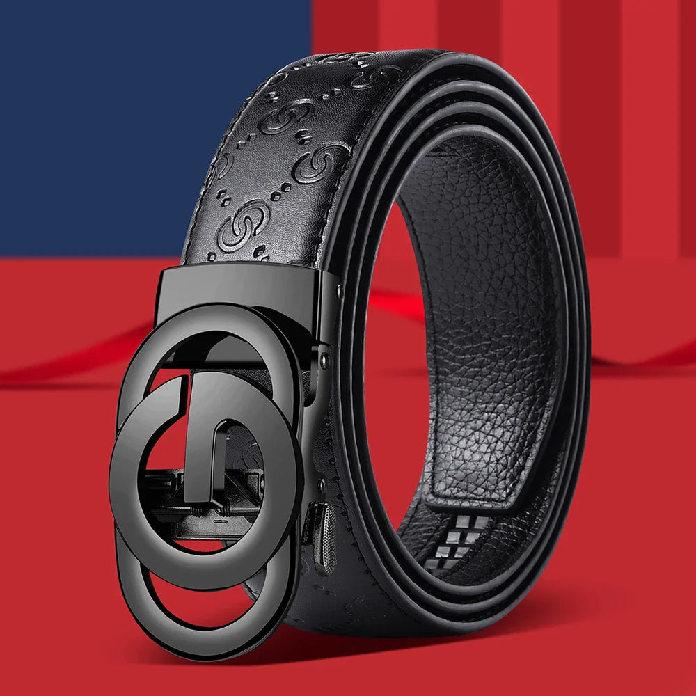 Men’s Leather Belt with Alloy Buckle