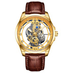 LIGE Gold Skeleton Vintage Watch