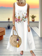 Bohemian Sunflower Print Dress