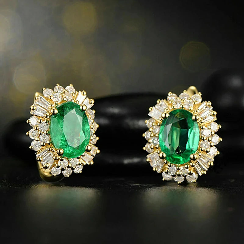 Zircon Geometric Hoop Earrings