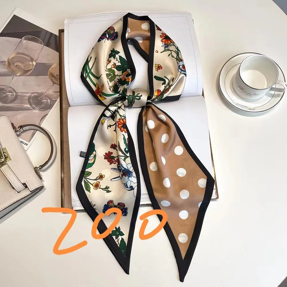 Horse Pattern Long Silk Scarf