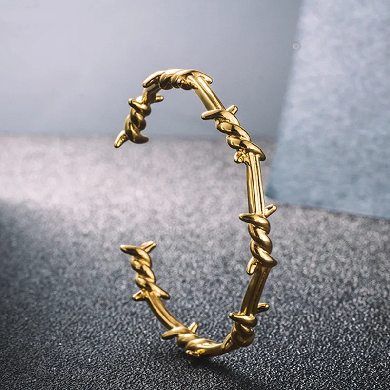 Retro Punk Koi Fish Engraved Bracelet