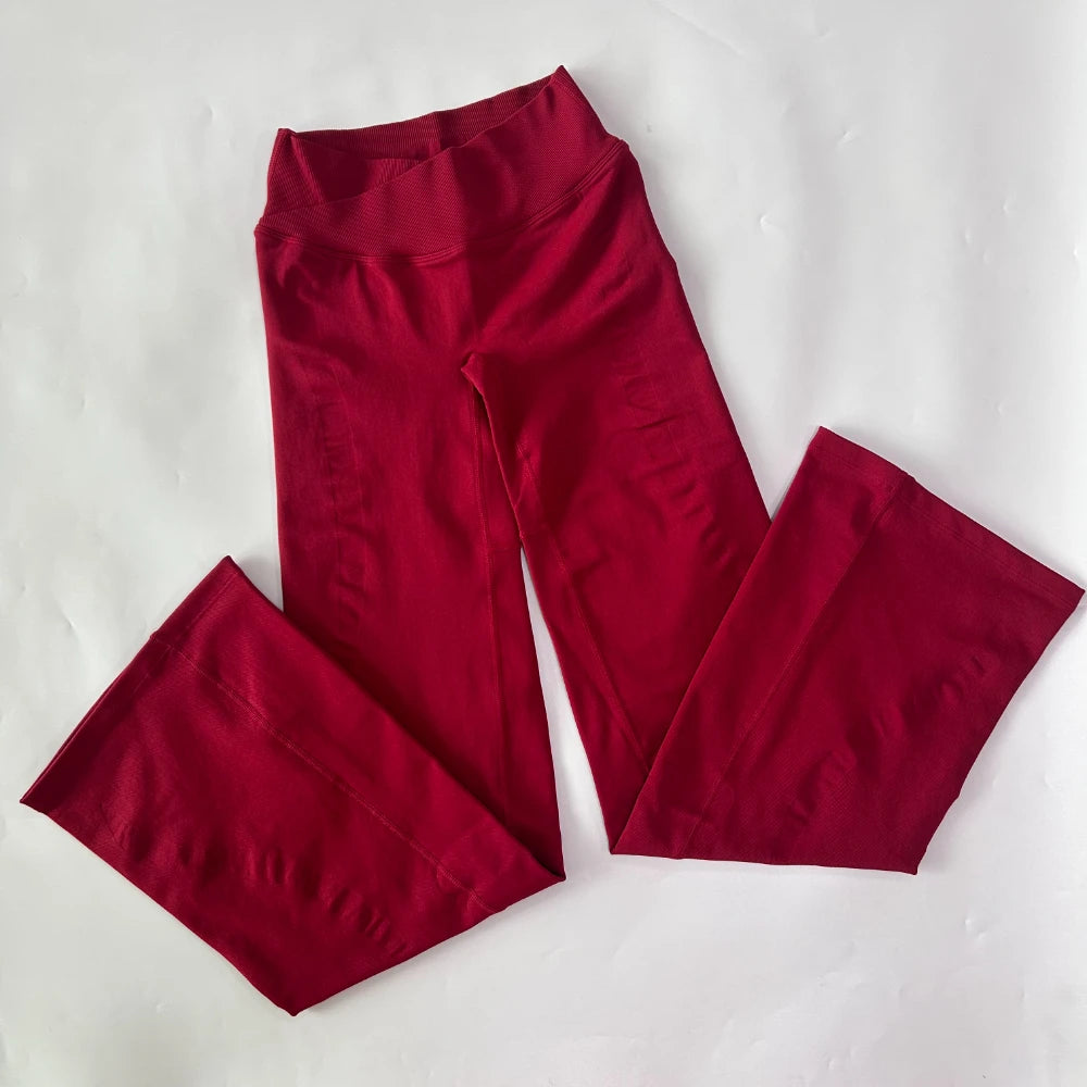 Crossover V-Waist Flared Leggings