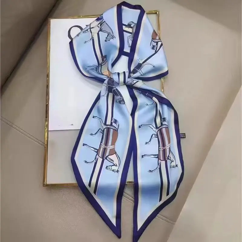 Horse Pattern Long Silk Scarf