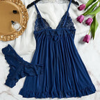 Transparent Tulle Nightgown Set