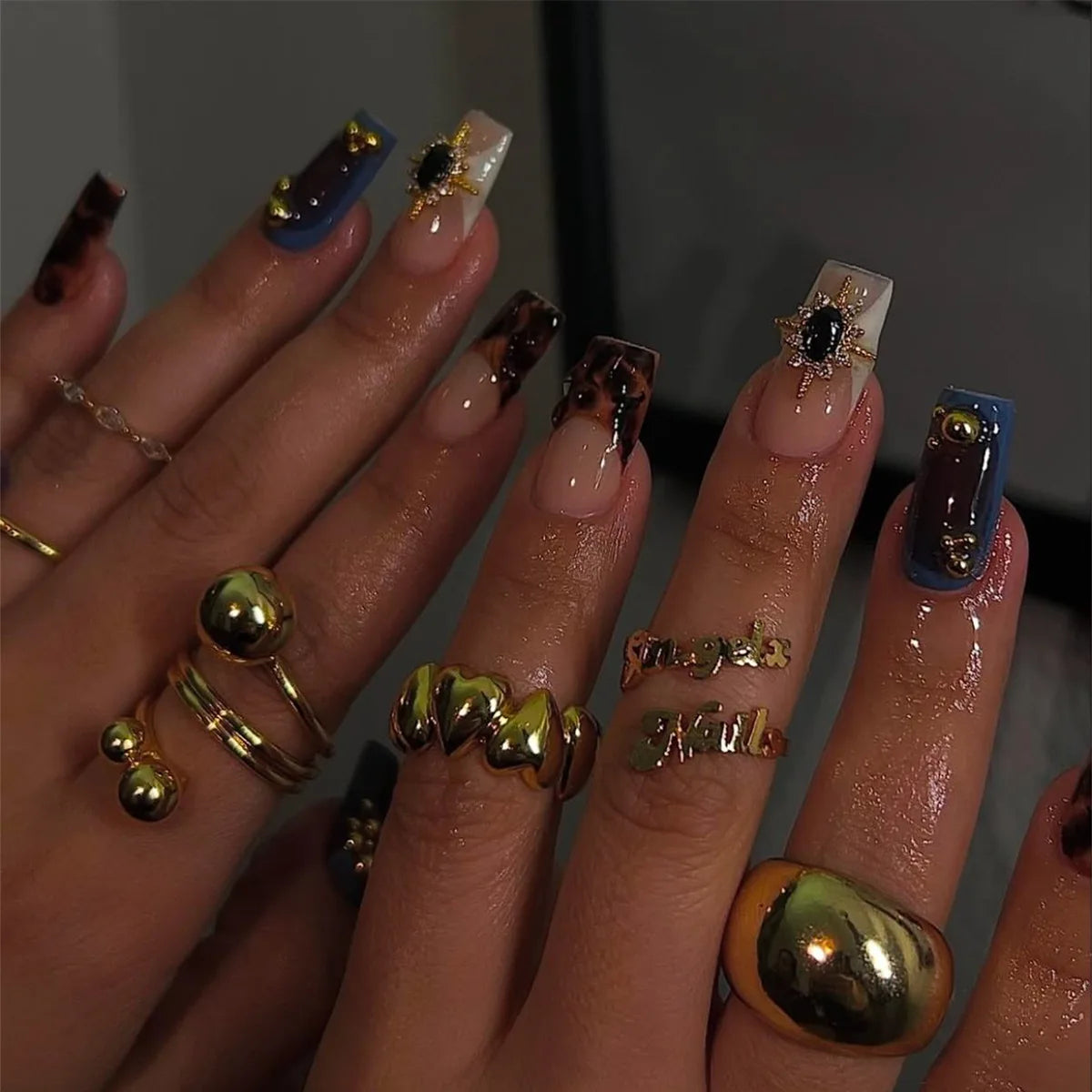 Gothic False Nails Dark Red