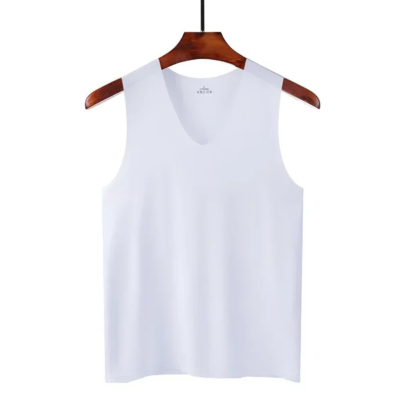Men V-Neck Seamless Tank