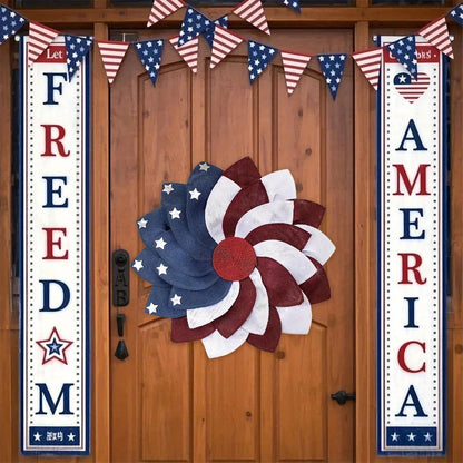 America Patriotic Flag Door Wreath