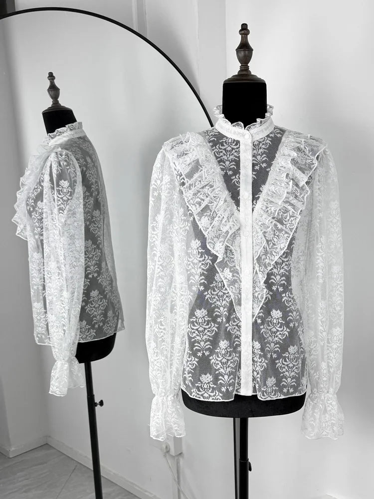 Lace Turtleneck Shirt