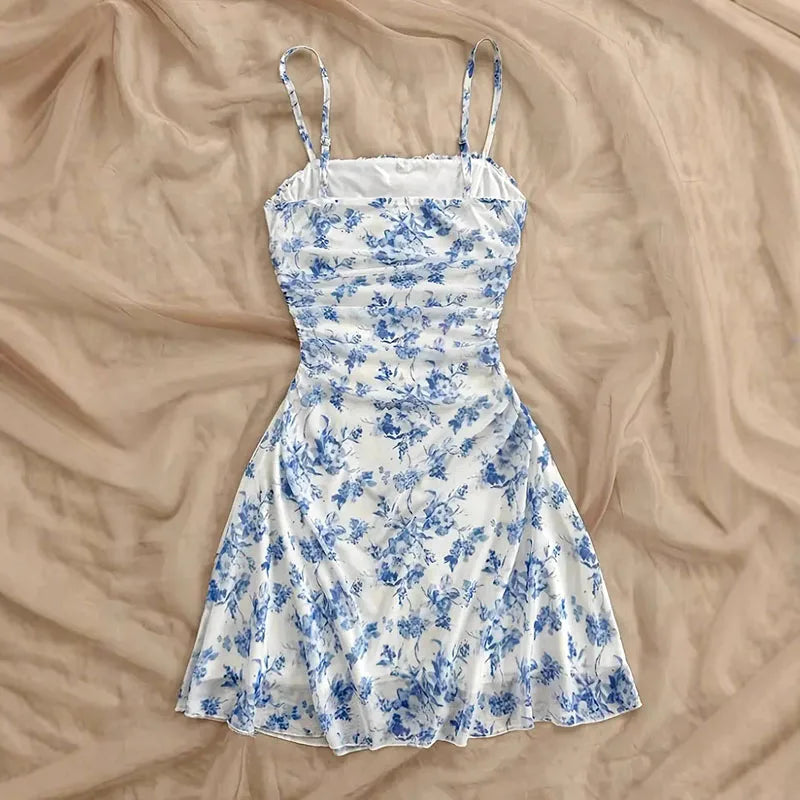 Floral Spaghetti Strap Mini Dress