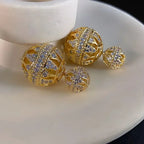 Ethnic Round Zircon Stud Earrings