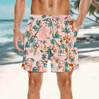 Palm Leaf 3D Print Swim Trunks