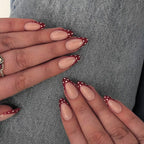 Blue Press Nails Polka Dot