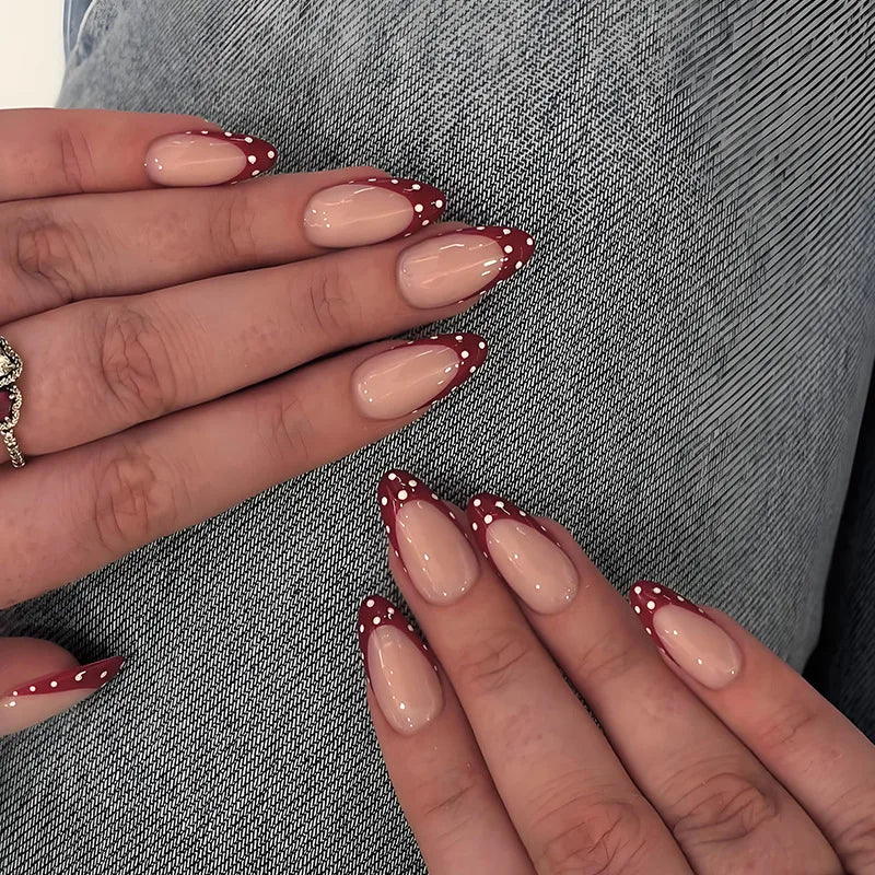 Blue Press Nails Polka Dot