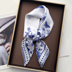 Elegant Floral Print Square Scarf
