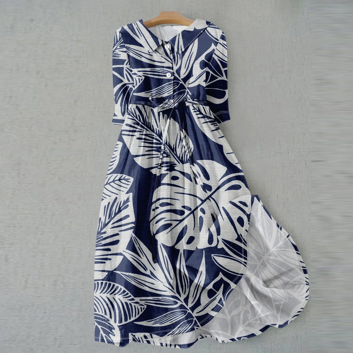 Floral Lapel Party Dress