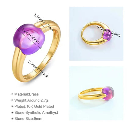 ALLNOEL Colorful Candy Gem Ring