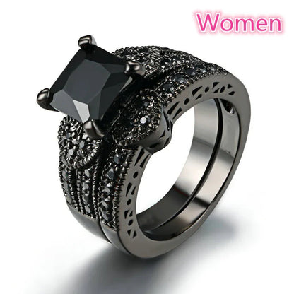 Romantic couple ring set