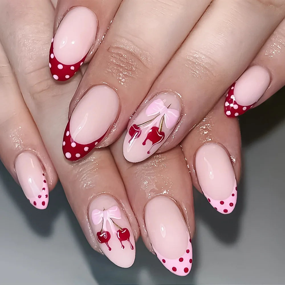 Blue Press Nails Polka Dot