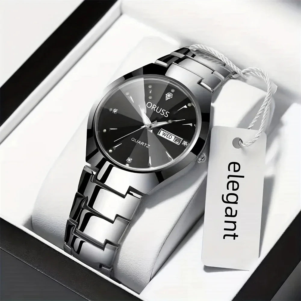 Couples Dial Cutting Quartz Watch