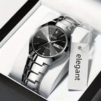 Couples Dial Cutting Quartz Watch