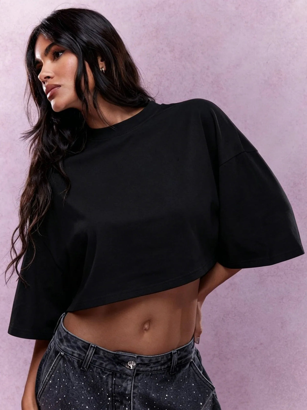 Loose Cotton Crop T-Shirt