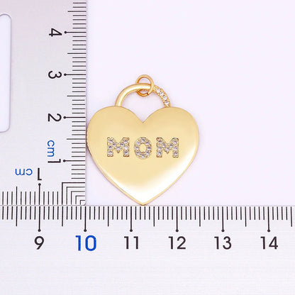 Zircon MOM Heart Necklace