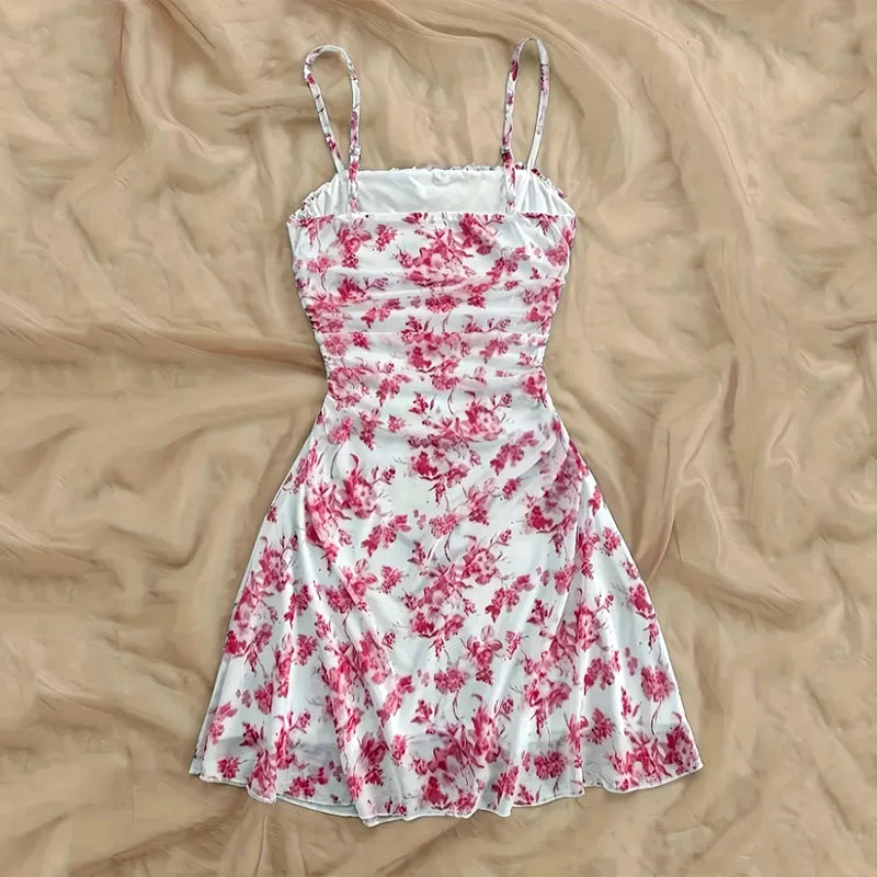 Floral Spaghetti Strap Mini Dress
