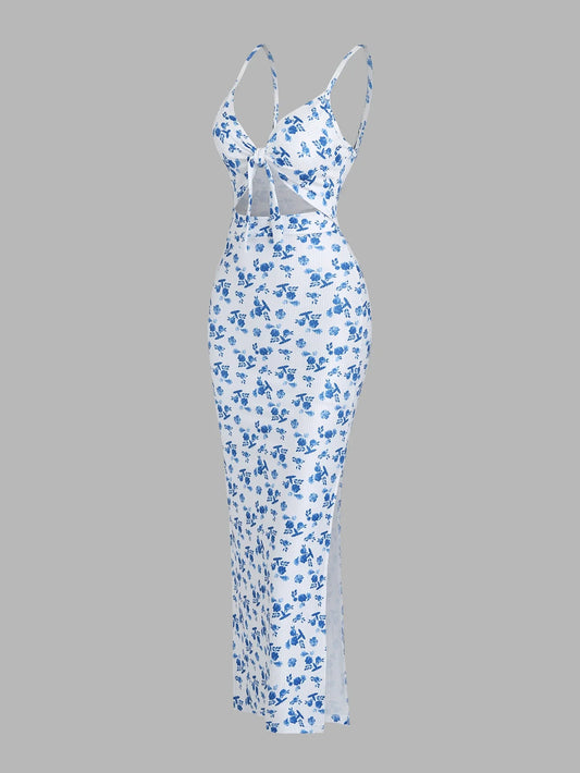 Summer Print Suspender Dress