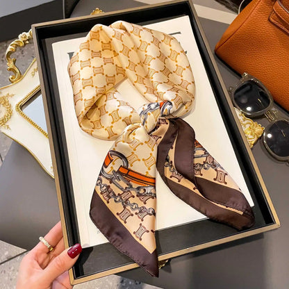 Luxury Silk Plaid Hijab Scarf