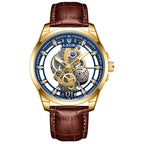 LIGE Gold Skeleton Vintage Watch