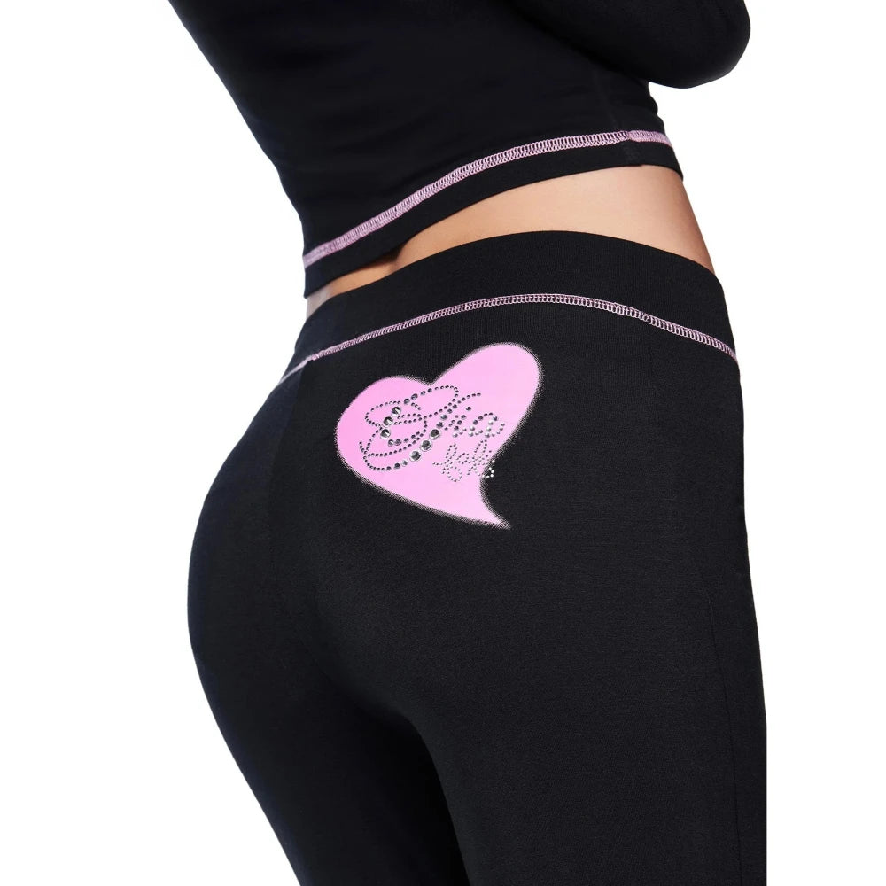 Blended Graphic Print Zip Front Two-Piece Yoga Set