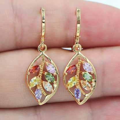 Colorful Zircon Drop Earrings