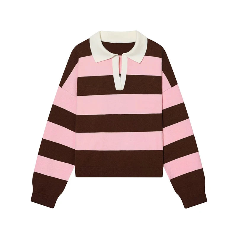 Striped Polo Sweater