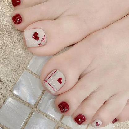 Full-Cover Nude Toe Nails