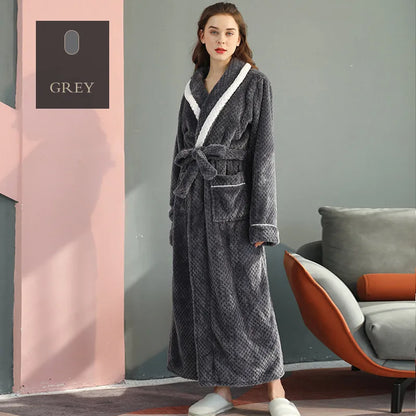 Autumn Winter Warm Coral Velvet Bathrobe