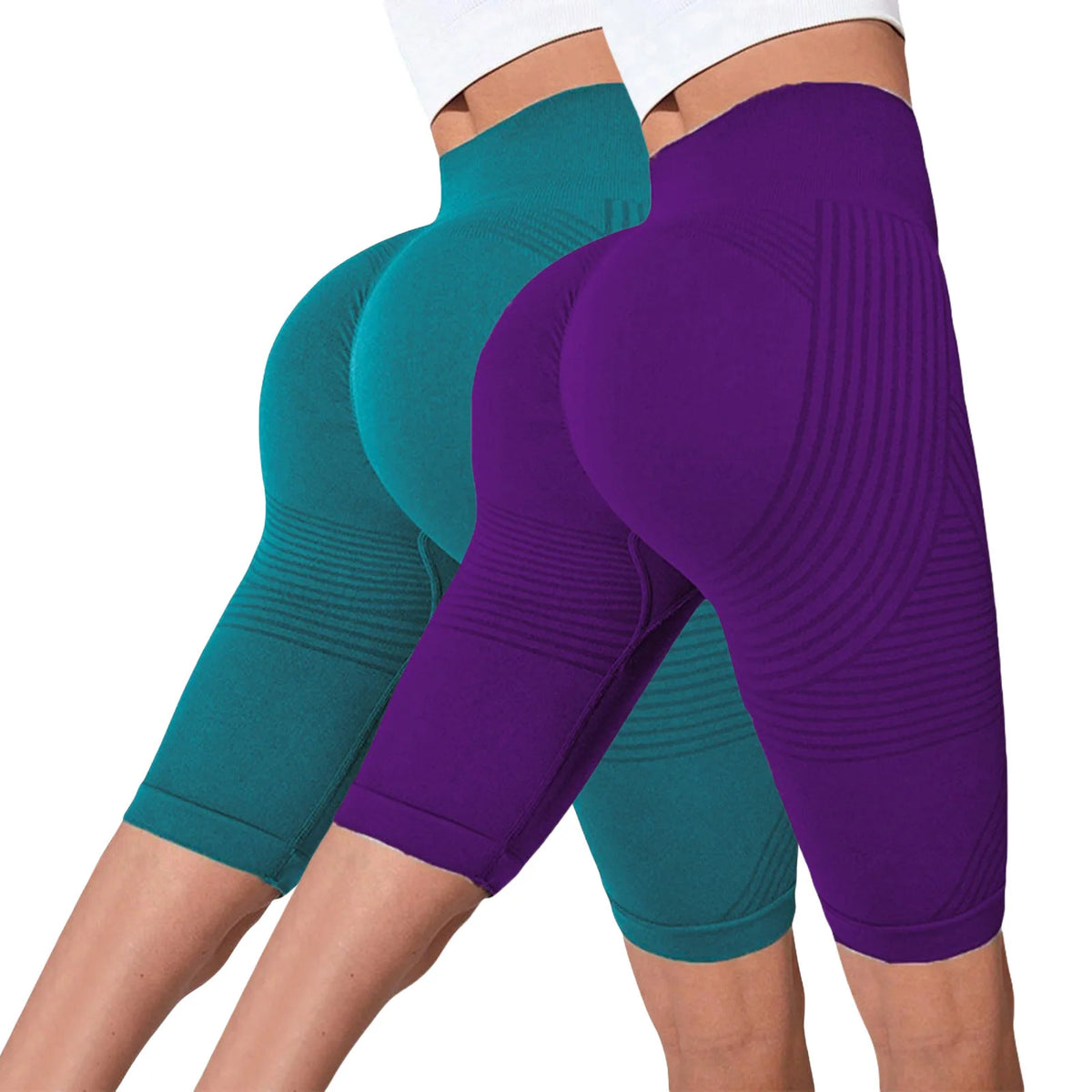 Seamless Hip-Lifting Yoga Shorts 2-Pack