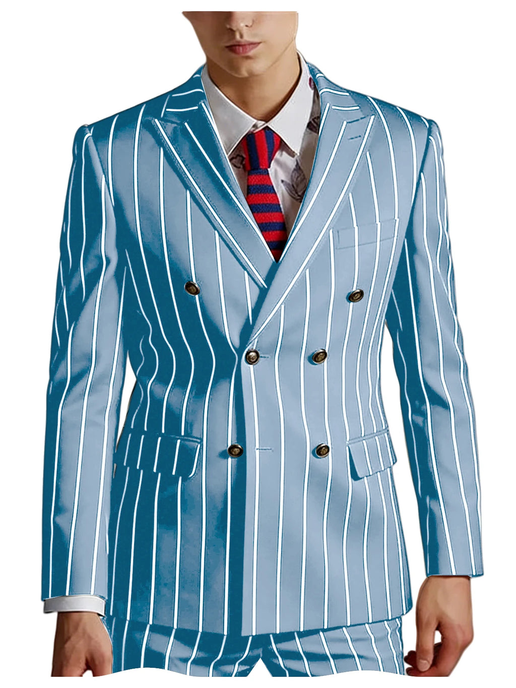 Pinstripe Double-Breasted Slim Tuxedo