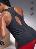 Knit Construction Polyester Solid Sleeveless Top